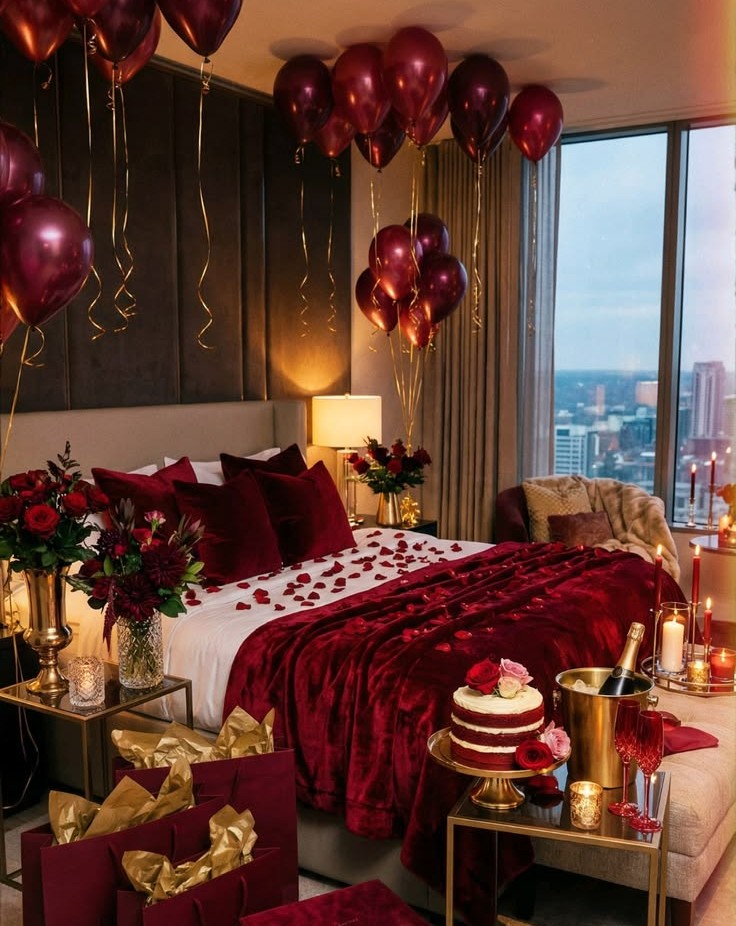 Gâteau, parfum et ambiance dans la chambre